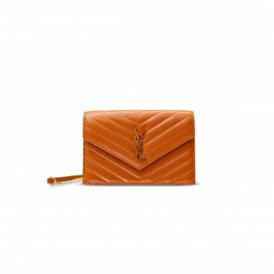 YSL CASSANDRE ENVELOPE CHAIN WALLET IN LAMBSKIN 393953 (19*11.5*4cm)